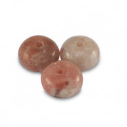 Natural stone beads Marble rondelle 4x6mm Glamour Pink